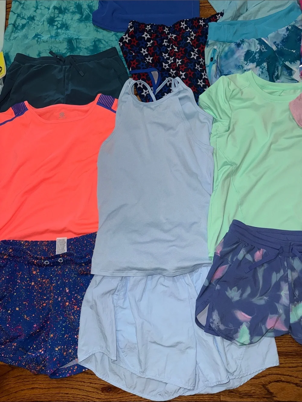 Girls bundle of 10 tops and shorts size 10-12 various brands some NWT